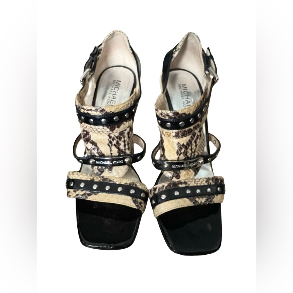 Michael Kors Black and Snakeskin heels - size 6.5